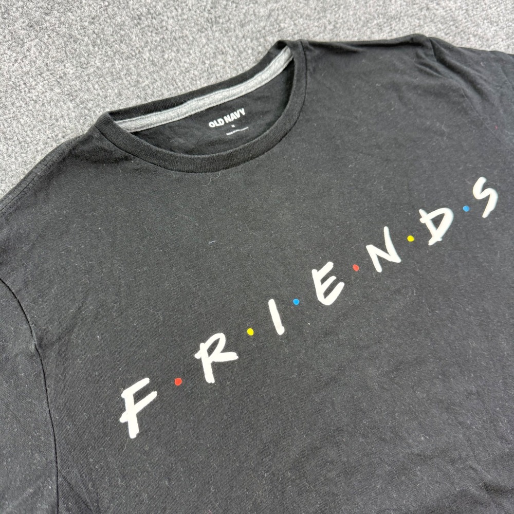 Old Navy Friends T Shirt M Black Graphic Logo Crew Neck Mens